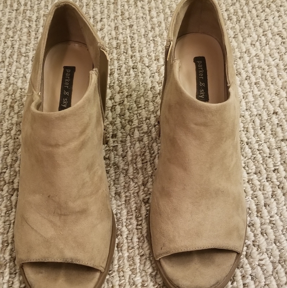 Parker & Sky open toe boots heels